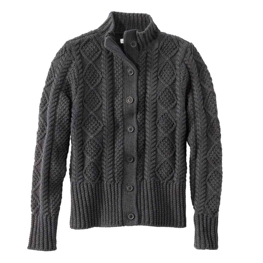 L.L.BeanWomen's Signature Cotton Fisherman Sweater Short Cardigan Small